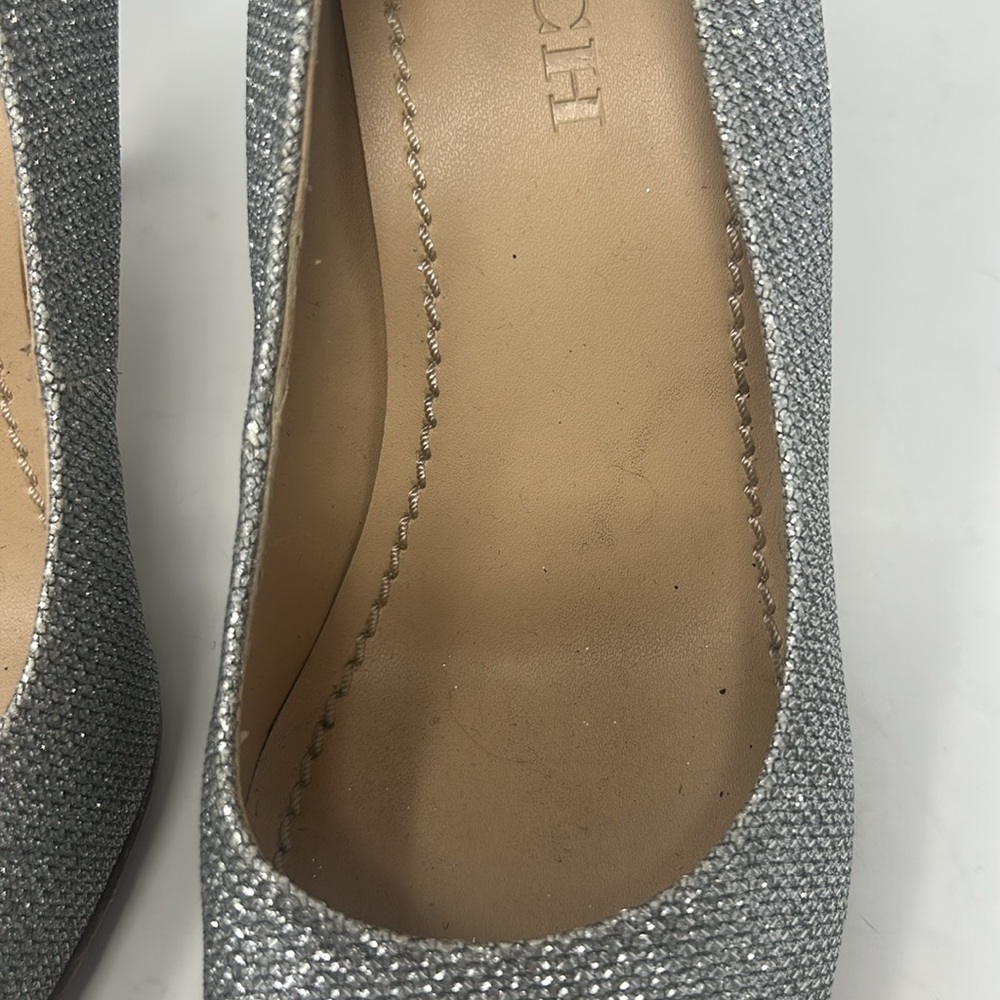 Coach Elegant Silver Glitter Pump Heels Size 8 Excellent Condition - Picture 4 of 16